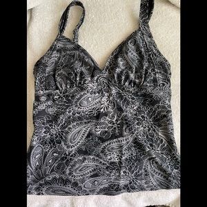ATHLETA Tankini Top Underwire Paisley Swim Top